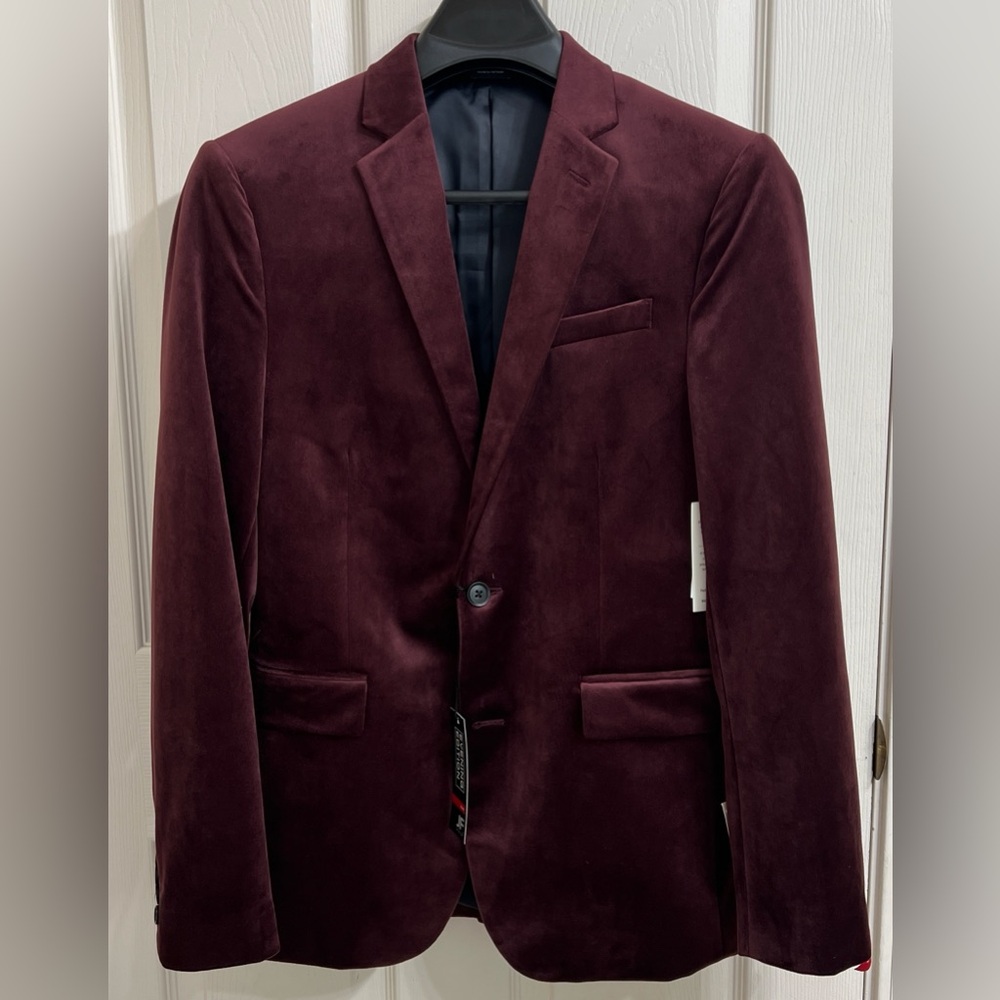 jf j.ferrar Red Velvet Coat